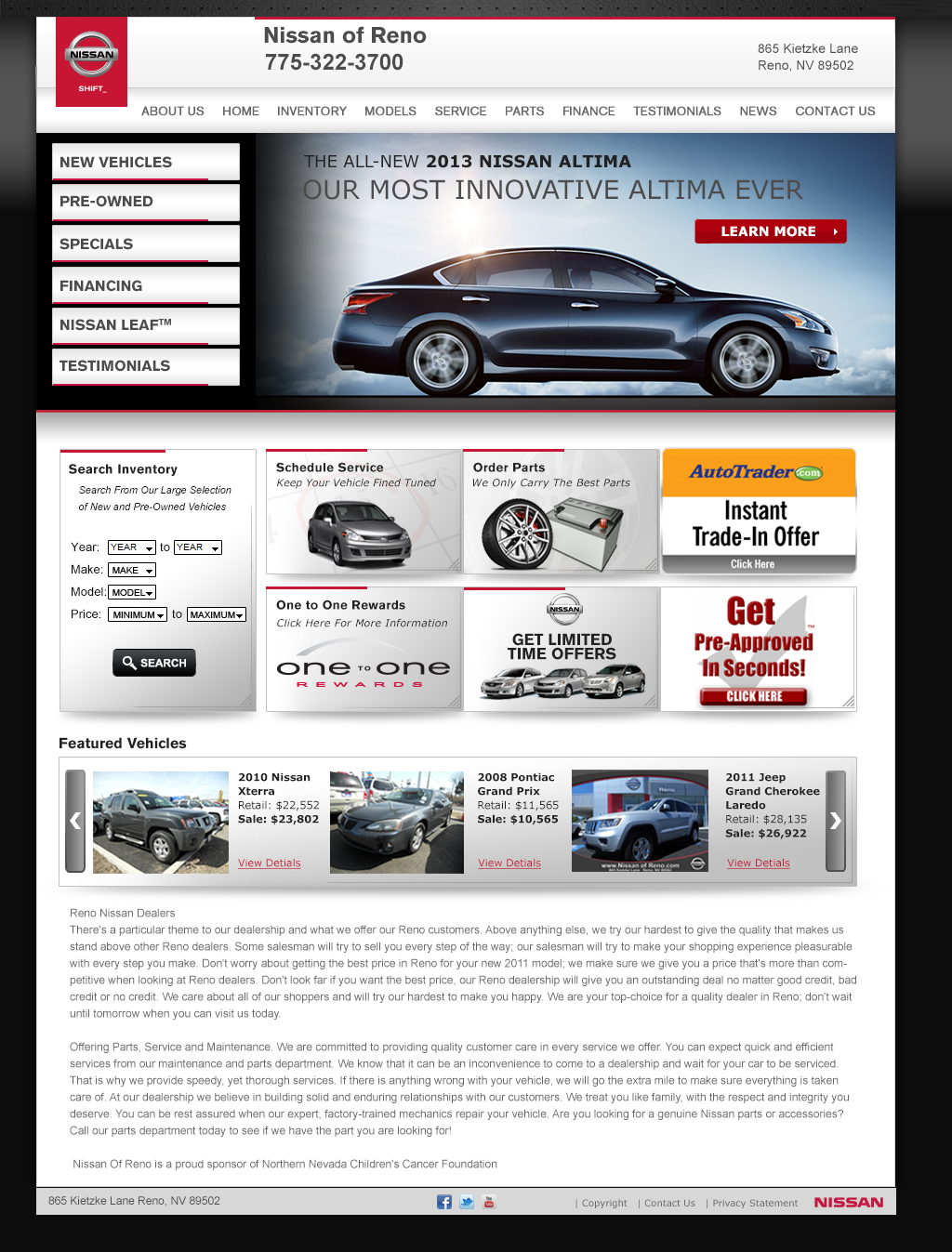 Studio-RM Nissan Website Design